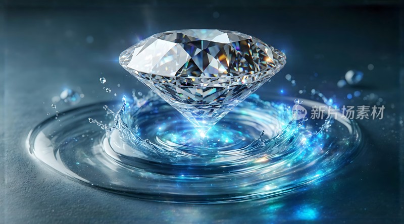 璀璨钻石闪耀水波