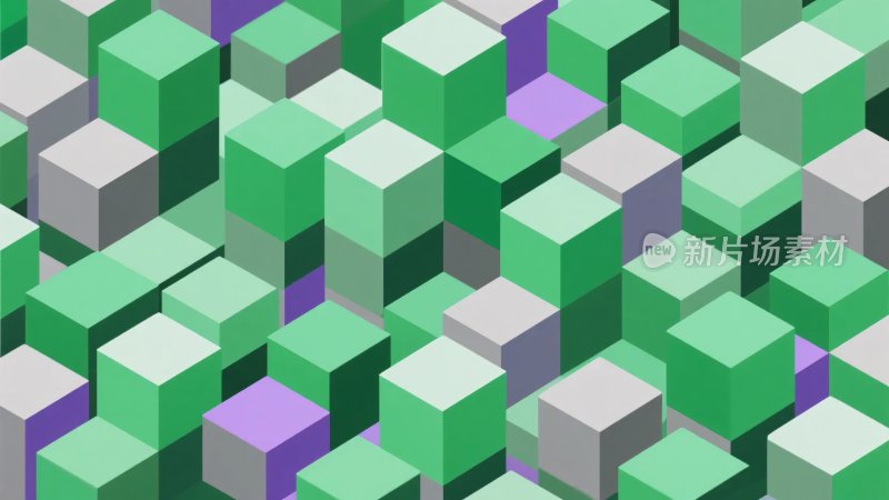 多彩立体方块几何图案