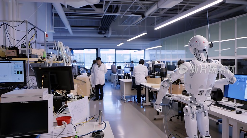 智能机器人实验室科研人员与科技互动