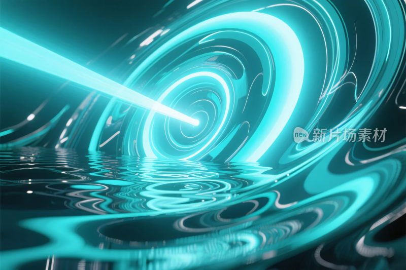 蓝色科幻螺旋光效背景