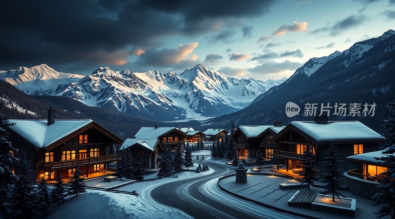 雪山下的温馨小屋