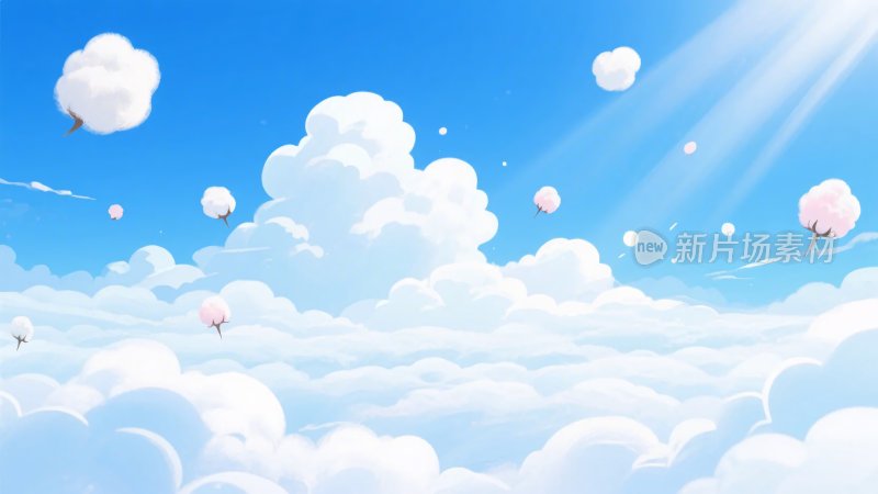 梦幻唯美的蓝天白云景象