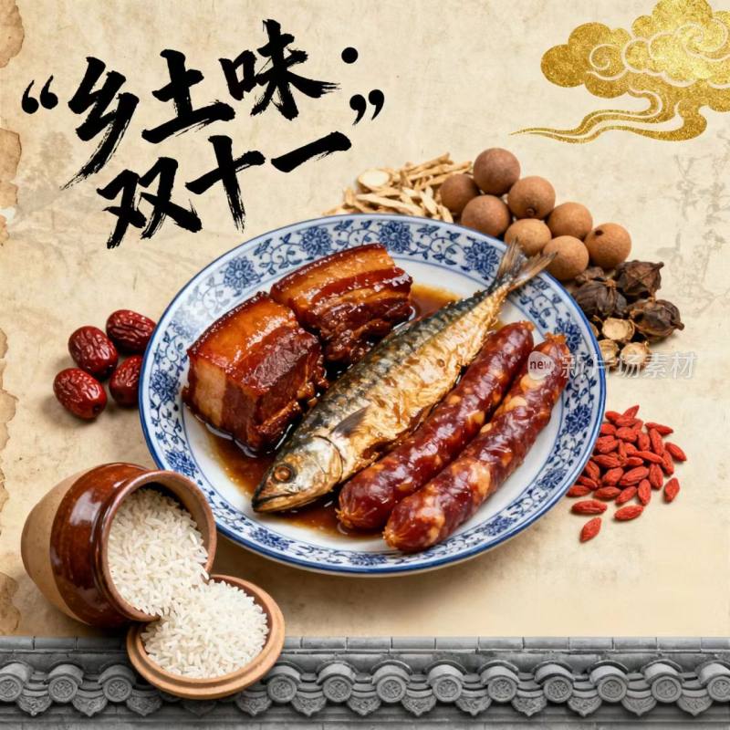 双十一 双11 农产品 海报 宣传图