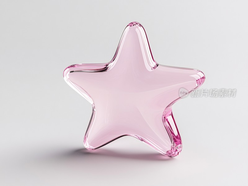 粉色透明五角星立体模型
