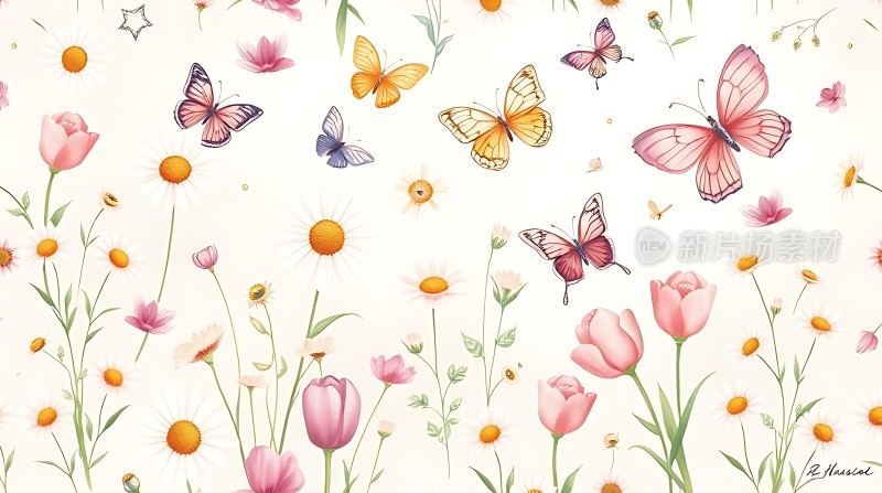 春日花语蝶舞花间