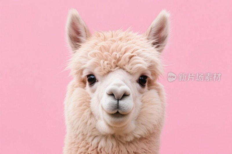可爱羊驼特写