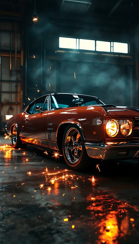 复古跑车车间激情碰撞