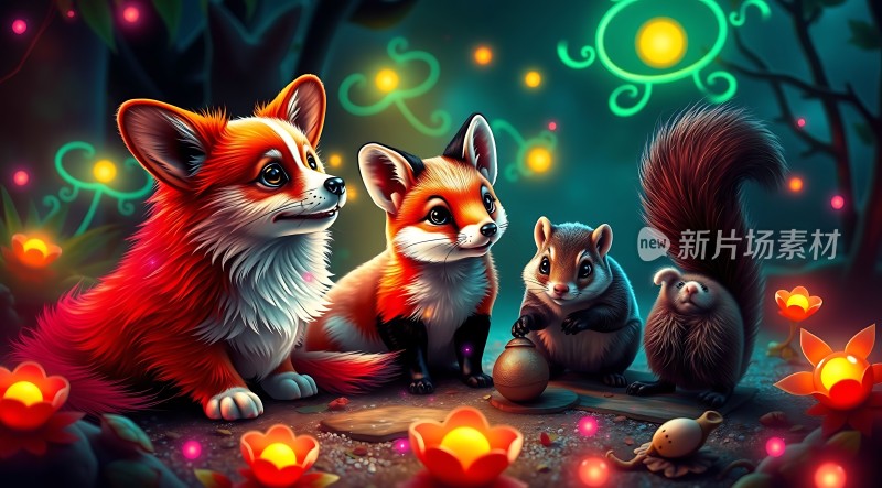 萤光森林里的动物们