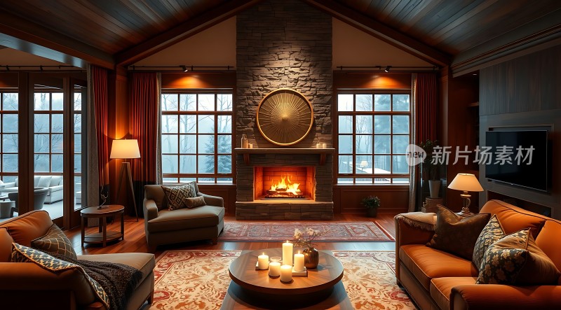 温馨壁炉客厅