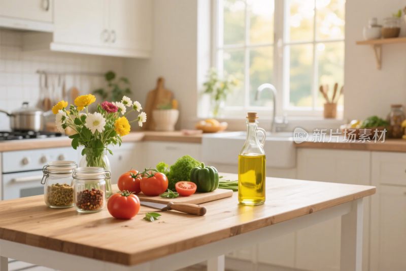 温馨厨房食材布置