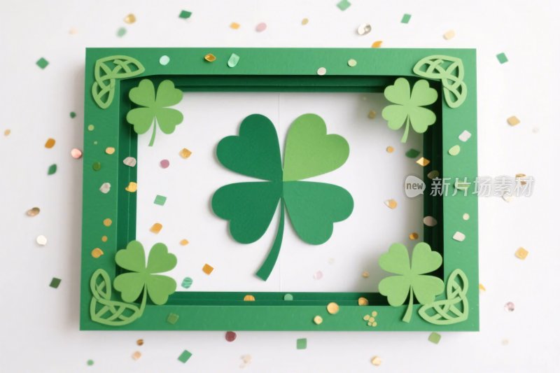幸运四叶草框架装饰