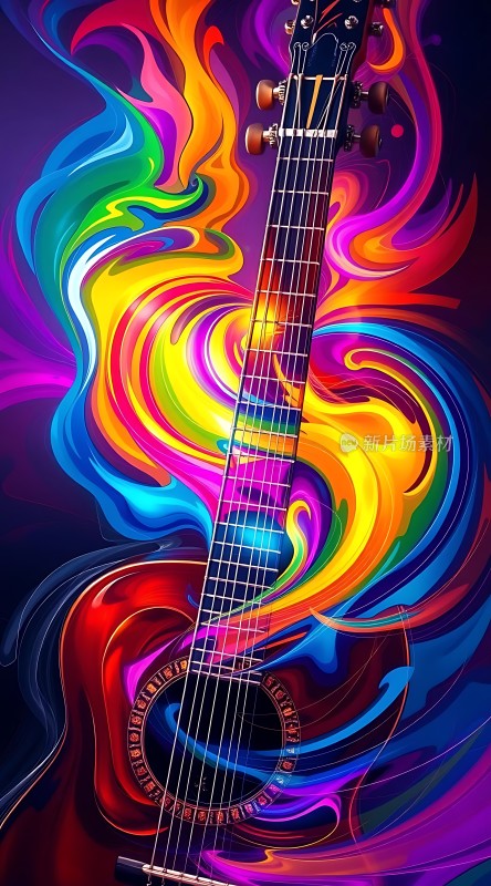 多彩吉他艺术图