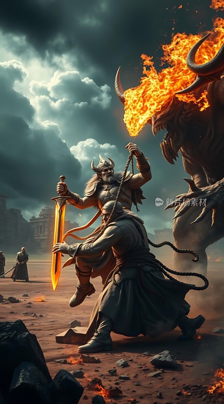 战火中的勇士与恶魔的对决