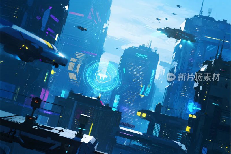 未来科幻城市插画