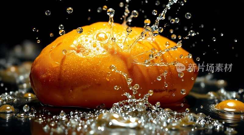 面包与水花碰撞的艺术瞬间