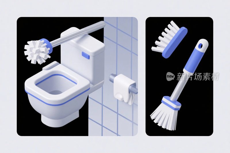 卫浴清洁工具插画