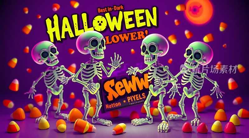 万圣节骷髅糖果派对