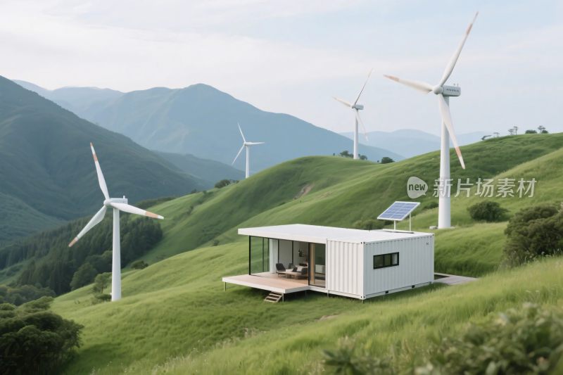 山地风电集装箱景观