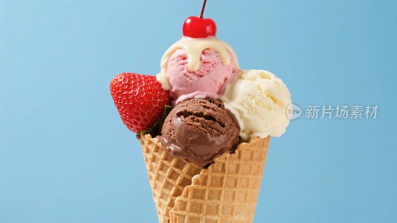 冰淇淋甜筒美食展示