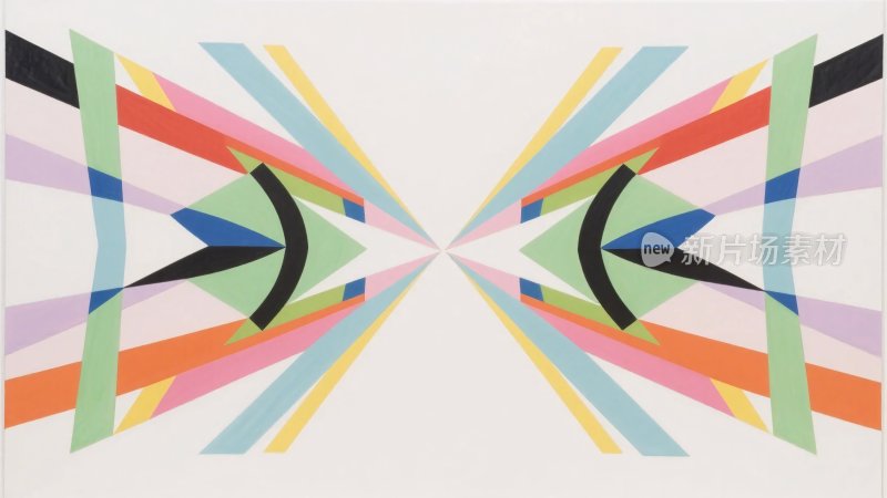 抽象几何彩色对称图