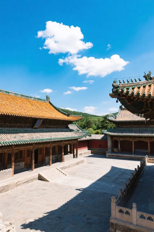 古建寺庙庭院风光