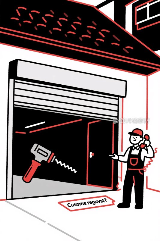房屋维修插画