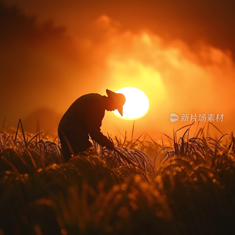 日落下的丰收时刻