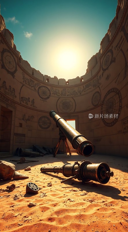 古天文观测台上的古老望远镜