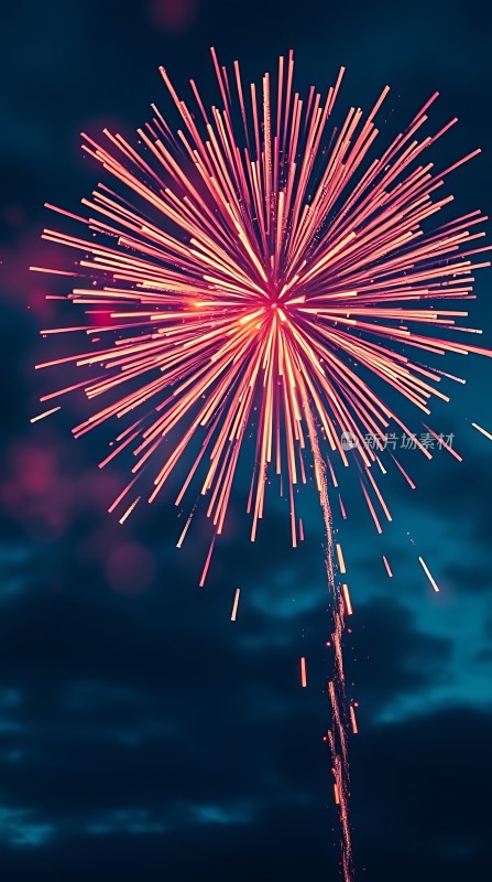 夜空烟花绽放色彩斑斓光芒四射