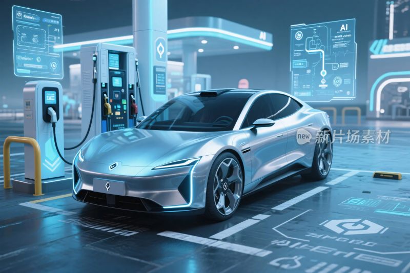 未来汽车充电站场景