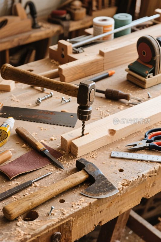 木工工具工作台场景