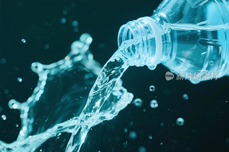 倒水的水流瞬间