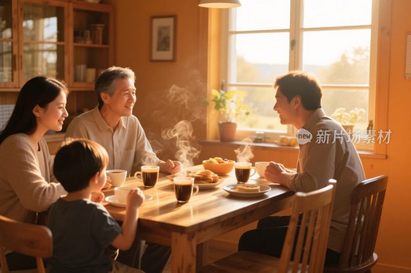 温馨家庭用餐场景