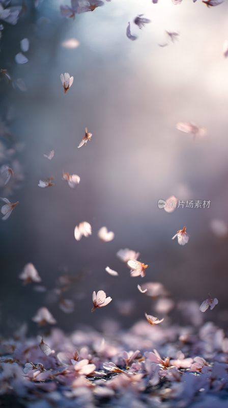 飘落的粉色花瓣