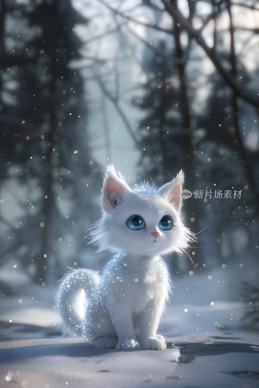 冰雪奇缘小猫咪插画