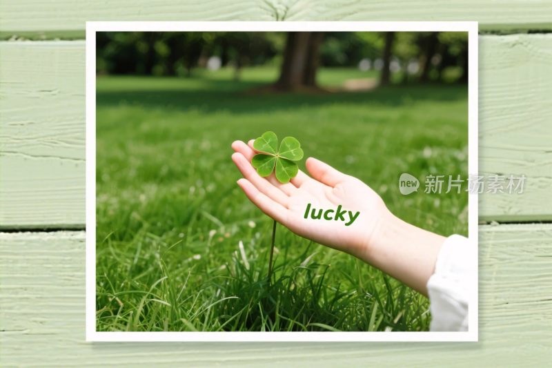 手拿幸运四叶草