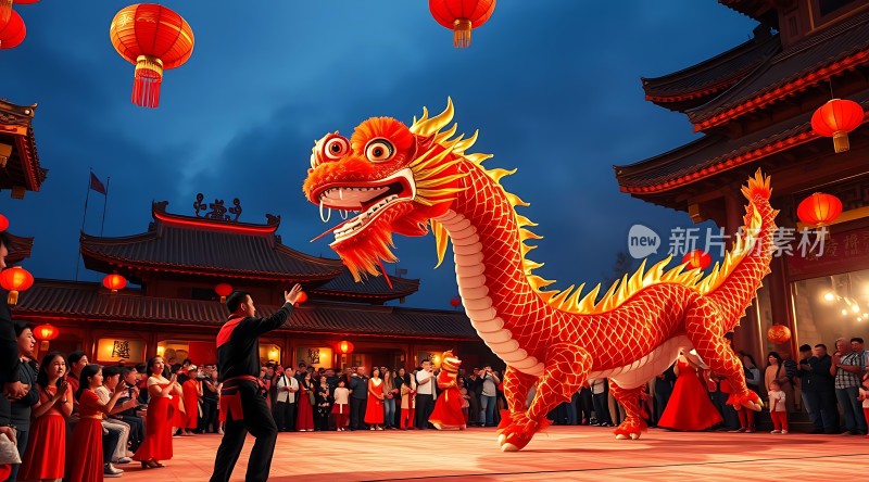 舞龙灯会传统节日庆典
