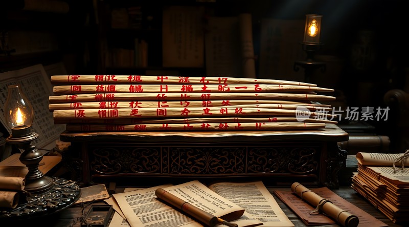 古卷秘文烛光下的智慧之光