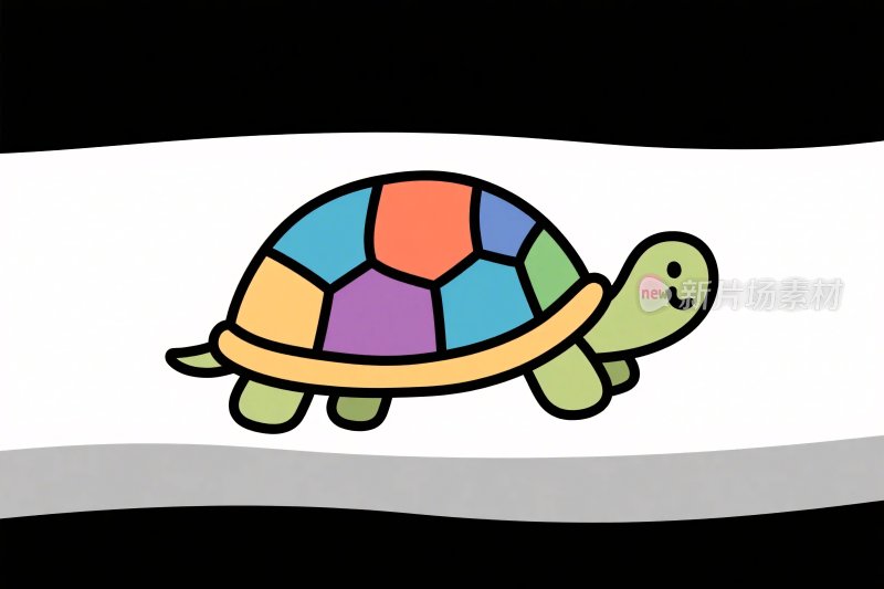 彩色卡通乌龟插画