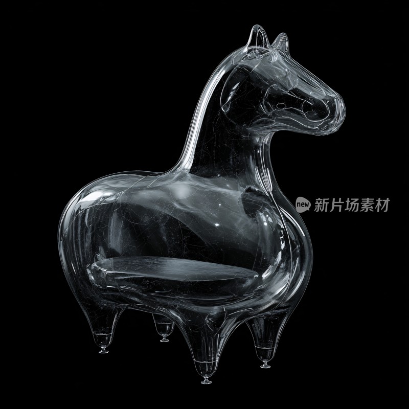 透明玻璃马摆件