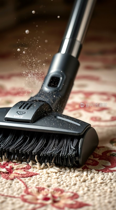 吸尘器清洁地毯灰尘四散