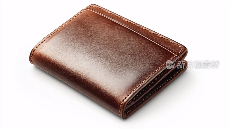 棕色皮质钱包特写