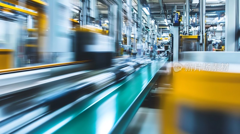工业生产流程线上的高速运转设备