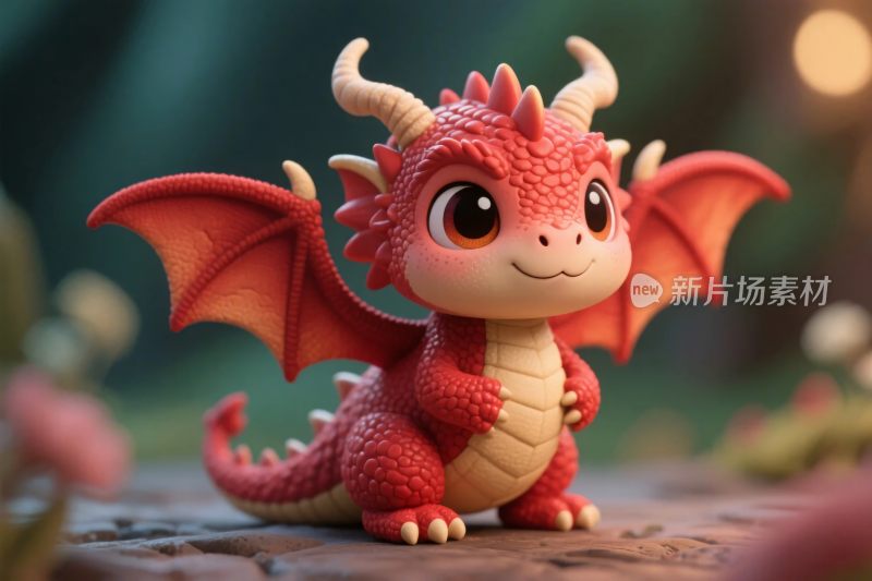 可爱红色卡通小龙