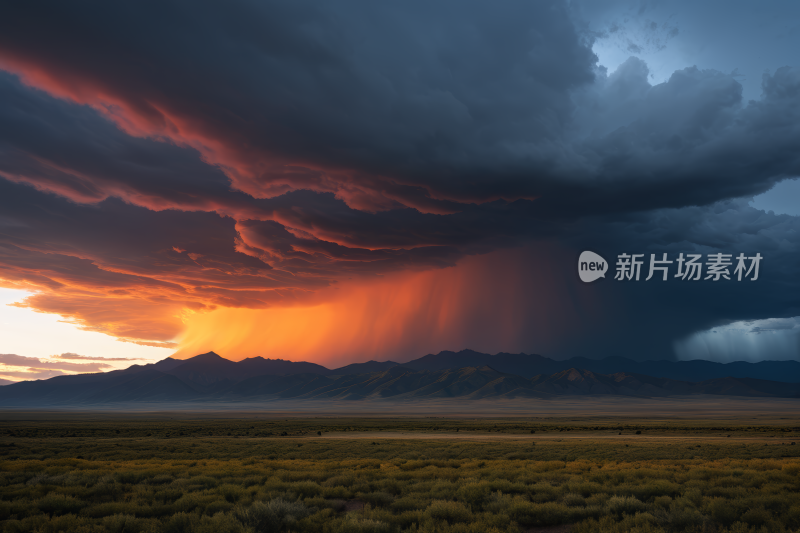 一场暴风雨从山脉上空袭来风光风景图片