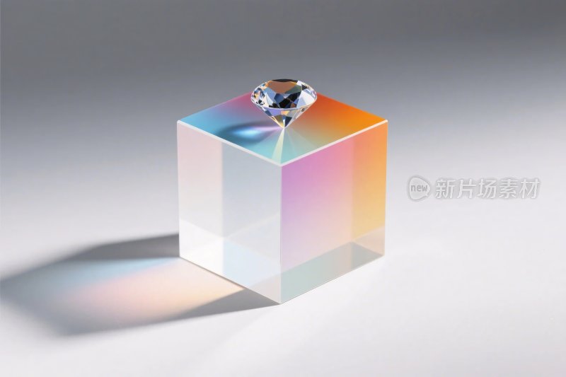 钻石与透明立方体