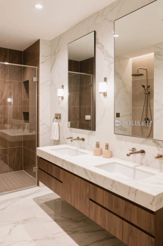 现代浴室洗手台设计