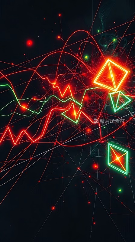 光与线的交织几何图形的炫目展示