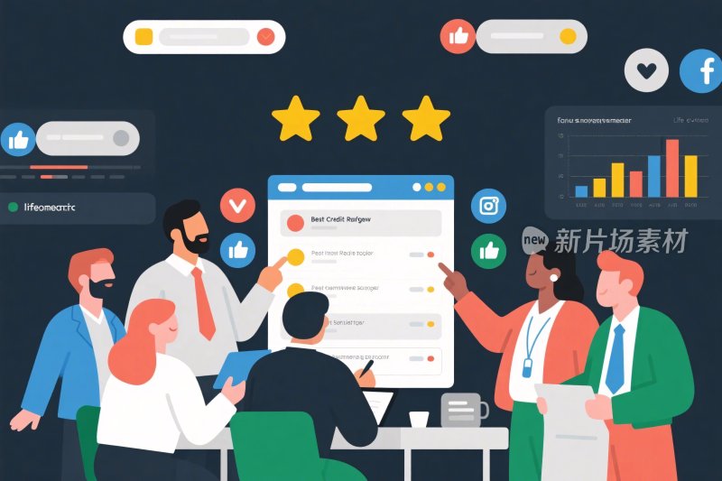 团队协作办公插画