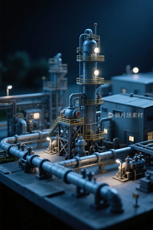 工业设施模型夜景